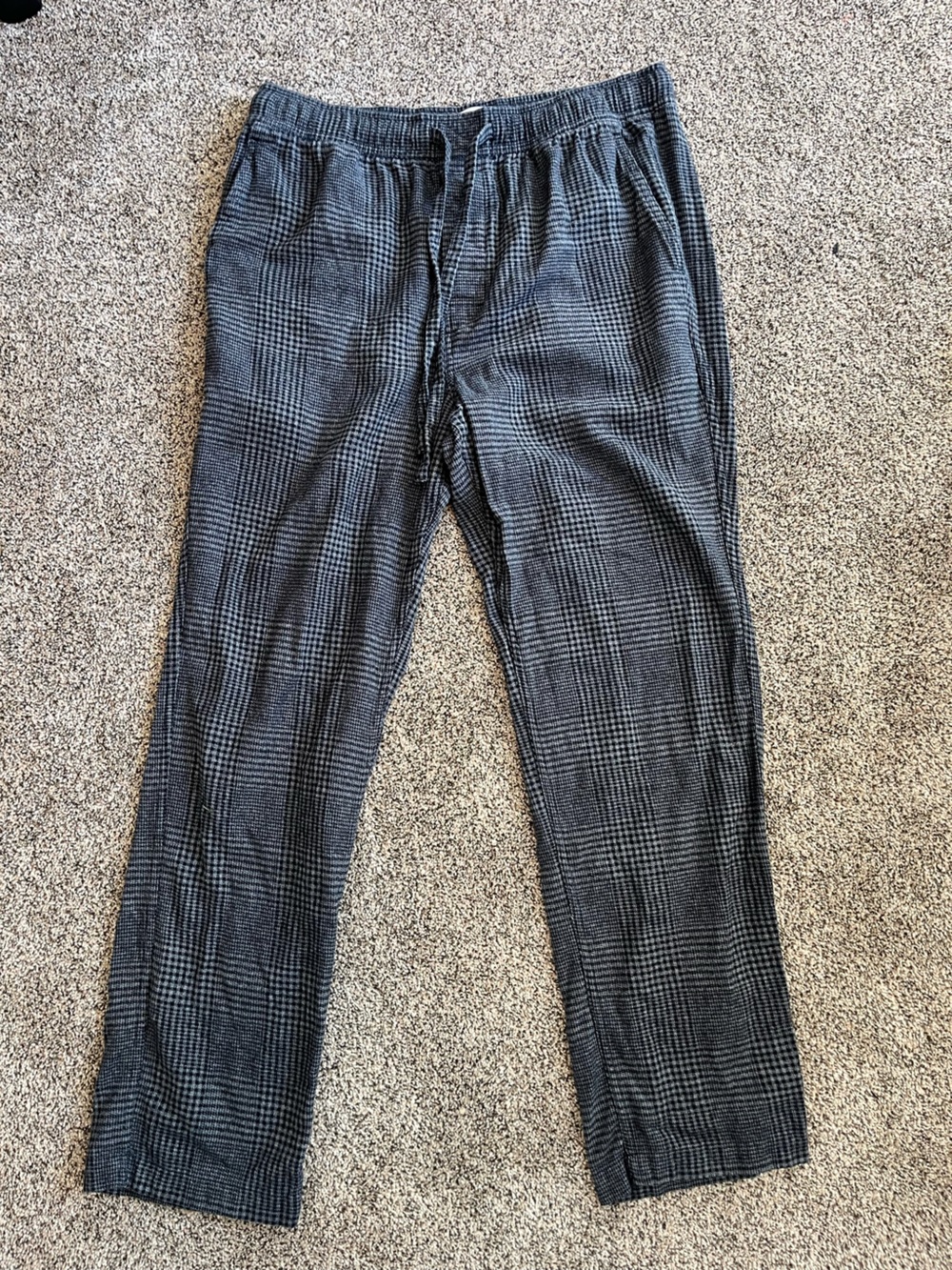 J. Crew Women's Black and Gray Glen Plaid Straight-Leg Pants